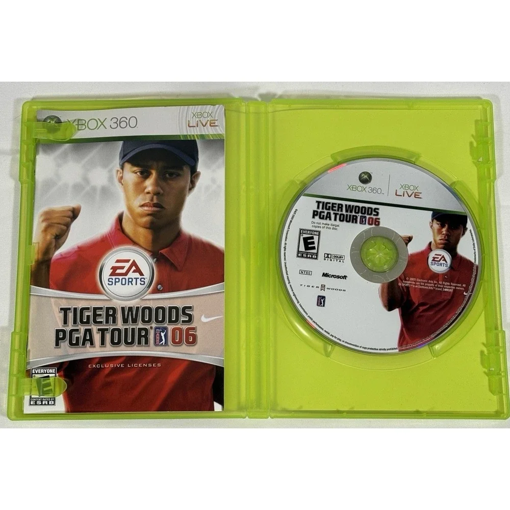 EA Sports Tiger Woods PGA Tour 06 Xbox 360 Video Game Green Case Manual Included